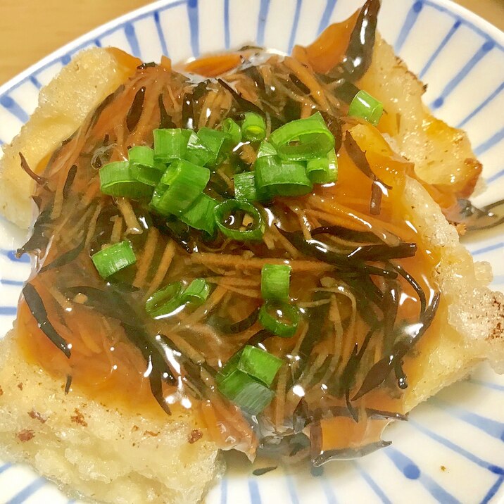 揚げ出し高野豆腐のひじきあんかけ